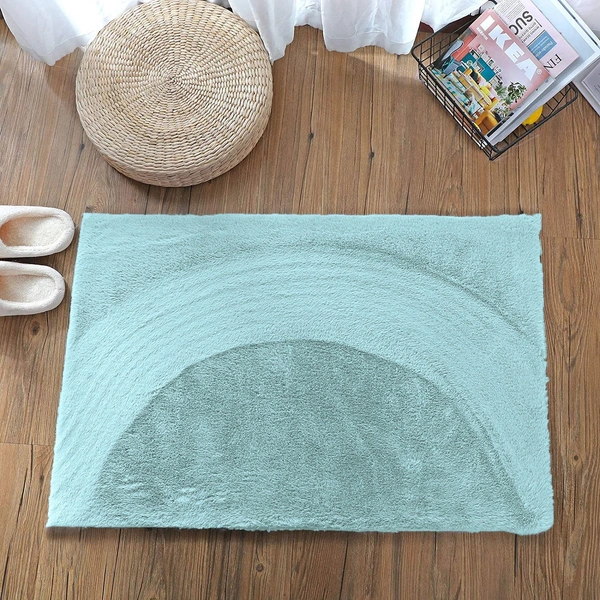 Luxe Home International Luxe Home Bath Mat Super Soft Anti Skid Rabbit Fur (1000 GSM) Bathroom Mats for Bedroom, Door, Kitchen Floor ( 40 X 60 cm , Turquish ) Pack of 1 - 40x60 cm, Turquish