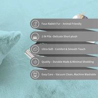 Luxe Home International Luxe Home Bath Mat Super Soft Anti Skid Rabbit Fur (1000 GSM) Bathroom Mats for Bedroom, Door, Kitchen Floor ( 40 X 60 cm , Turquish ) Pack of 1 - 40x60 cm, Turquish