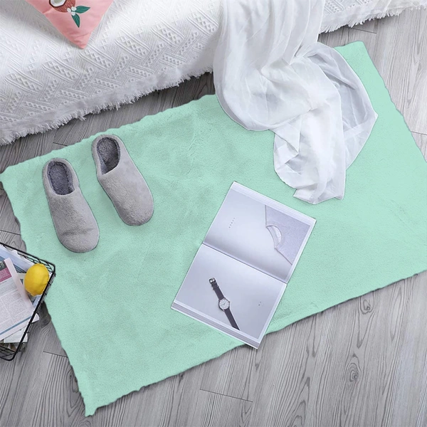 Luxe Home International Luxe Home Bath Mat Super Soft Anti Skid Rabbit Fur (1000 GSM) Bathroom Mats for Bedroom, Door, Kitchen Floor ( 45 x 45 cm , Lime ) Pack of 1 - 45x75 cm, Lime