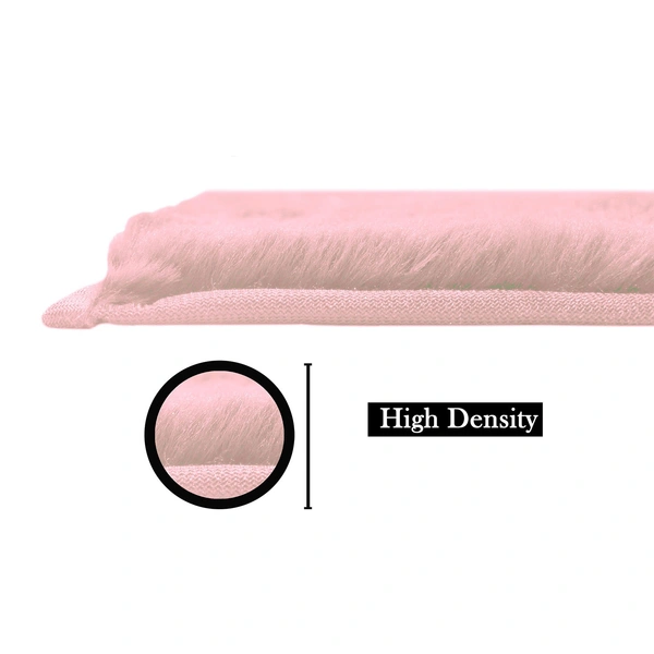 Luxe Home International Rectangular Bath Mat Super Soft Anti Skid Rabbit Fur (1000 GSM) Bathroom Mats for Bedroom, Door, Kitchen Floor (45 X 75 Cm, Peach) Pack of 1 - 45x75 cm, Peach