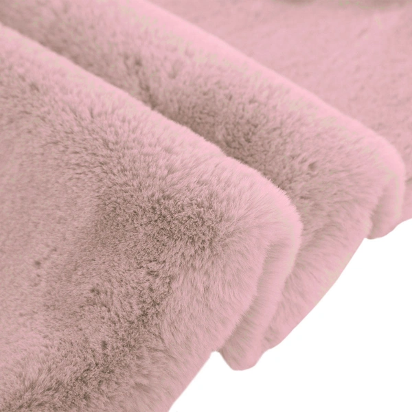 Luxe Home International Rectangular Bath Mat Super Soft Anti Skid Rabbit Fur (1000 GSM) Bathroom Mats for Bedroom, Door, Kitchen Floor (45 X 75 Cm, Peach) Pack of 1 - 45x75 cm, Peach