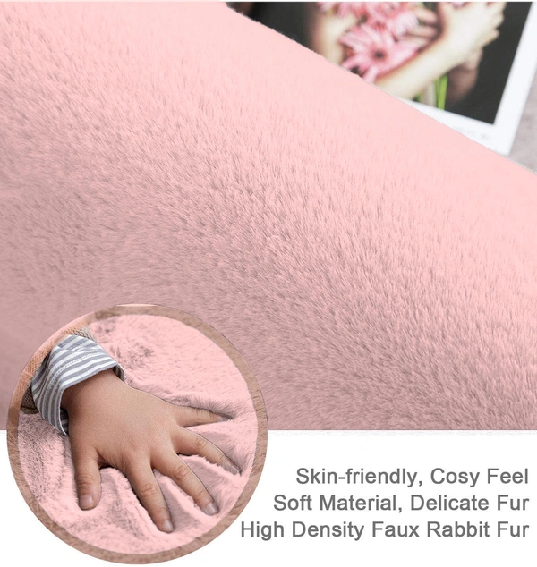 Luxe Home International Luxe Home Bath Mat Super Soft Anti Skid Rabbit Fur (1000 GSM) Bathroom Mats for Bedroom, Door, Kitchen Floor ( 60 x 90 cm , Peach ) Pack of 1 - 60x90 cm, Peach