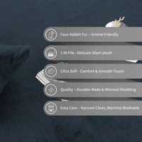 Luxe Home International Ruffle Bath Runner Rabbit Fur 1000 GSM Super Soft, Anti Skid Rug for Bedroom - 2x5 Ft, Anthra