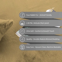 Luxe Home International Ruffle Bath Runner Rabbit Fur 1000 GSM Super Soft, Anti Skid Rug For Bedroom (2 X 5 Ft, Anti-Gold, Pack Of 1) - 2x5 Ft, Anti Gold