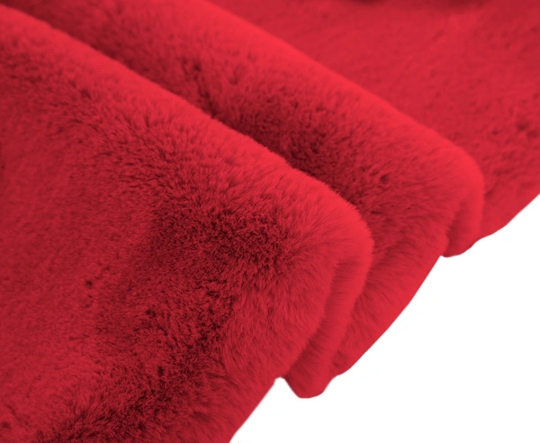Luxe Home International Ruffle Bath Mat Rabbit Fur 1000 Gsm Bathroom Door Rectangular Foot Mats Anti Skid Water Absorbent Easy Machine Washable Rug For Entrance|Kitchen Floor|60X90Cm|Maroon|Pack Of 1 - 60x90 cm, Maroon