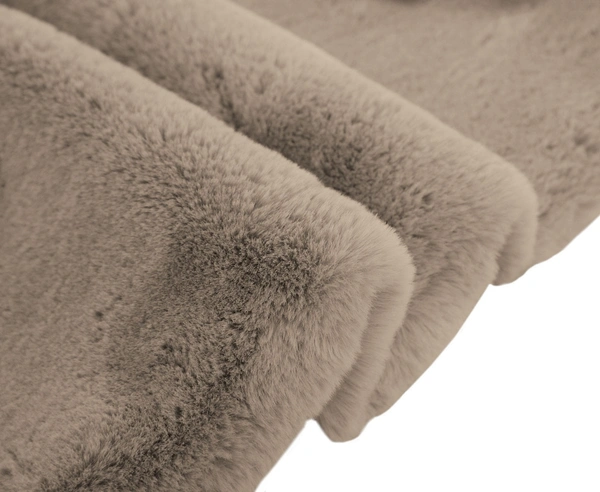 Luxe Home International Ruffle Bath Mat Rabbit Fur 1000 Gsm Bathroom Door Rectangular Foot Mats Anti Skid Water Absorbent Easy Machine Washable Rug For Entrance|Kitchen Floor|45X75 Cm|Taupe|Pack Of 1 - 45x75 cm, Taupe