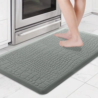 Luxe Home International Kitchen Mat Anti-Fatigue (45x75 cm)β Cushioned Support, Stylish and Durable, Easy to Clean, Non-Slip Bottom β Ideal for Kitchen, Desk, Laundry, Garage - 45x75 cm, Grey