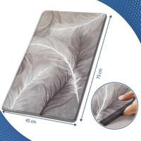 Luxe Home International Kitchen Mat Anti-Fatigue Non-Slip Cushioned Comfort Mat - Geometric Pattern Standing Desk Mat - Waterproof and Easy to Clean for Home and Office - 45x75 cm, feather