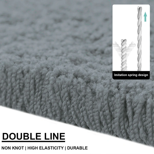 Luxe Home International Ultra Soft Microfiber Area Rug - Non-Slip, Carpet for Living Room, Bedroom, and Home Decor - 6X9, Silver