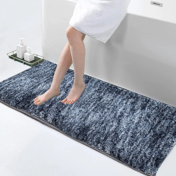 Luxe Home International Runner Super Soft Non Slip Floor Runner for Bathroom, Bedroom, Living Room - 2x5 Ft, Charcoal