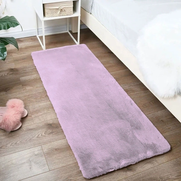 Luxe Home International Runner Super Soft Anti Skid Rabbit Fur(1000 Gsm)Bathroom Mats For Bedroom,Door,Kitchen Floor(2 X 5 Ft,Lilac)Pack Of 1 - 2x5 Ft, Lilca