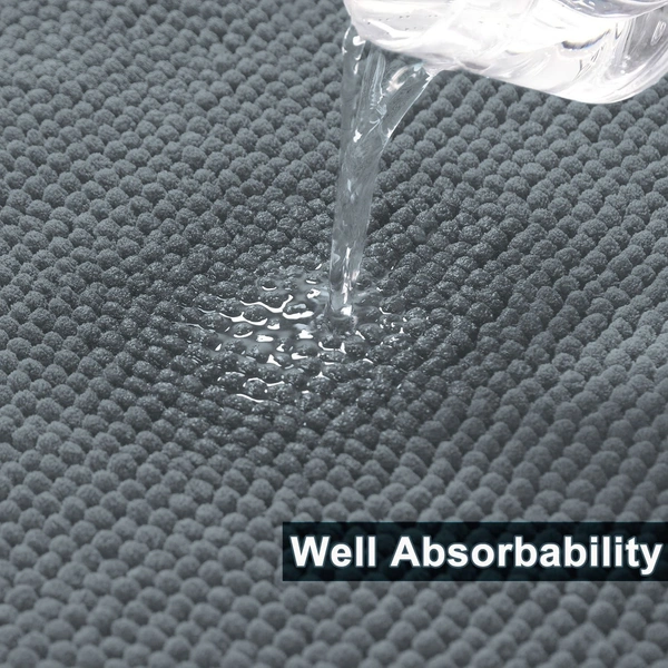 Luxe Home International Luxe Home Chenille Bathmat ( 37x56 cm ) Bathroom mat - Grey I Soft, Non Slip, Washable | Bath Mat for Home or Bedroom Floor Mat - 37x56 cm, Grey