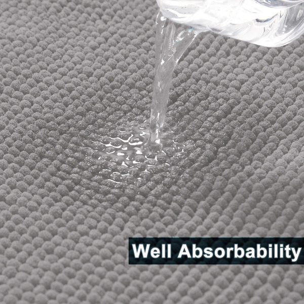 Luxe Home International Luxe Home Chenille Bathmat ( 37x56 cm ) Bathroom mat - Silver I Soft, Non Slip, Washable | Bath Mat for Home or Bedroom Floor Mat - 37x56 cm, Silver