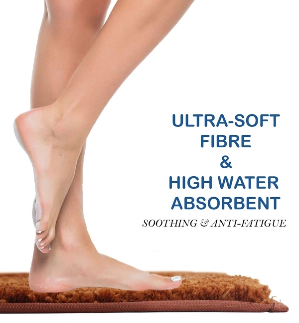 Luxe Home International Luxe Home Bathmat 2500 GSM Microfiber Anti Skid Water Absorbent Machine Washable and Quick Dry Classic Mats for Bathroom, Kitchen, Entrance (Rust, 45cm x 75cm, Pack of 1) - 45x75 cm, Rust