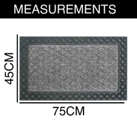 Luxe Home International Rectangular Door Mats For Home Natural Coir Mat Solid Waterproof Low Profile Entrance Rug With Anti-Slip Rubber Backing For Indoor And Outdoor Use (45Cm X 75Cm, Grey, Pc 1) - 45x75 cm, Grey