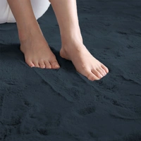 Luxe Home International Ruffle Floor Rug Rabbit Fur 1000 Gsm Living Room Foot Mats Anti Skid Water Absorbent Easy Machine Washable Rectangular Rug For Bedroom|Floor|4 X 6 Ft|Anthra|Pack Of 1 - 4x6 Ft, Anthra