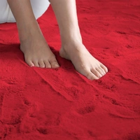 Luxe Home International Ruffle Floor Rug Rabbit Fur 1000 Gsm Living Room Foot Mats Anti Skid Water Absorbent Easy Machine Washable Rectangular Rug For Bedroom|Floor|3 X 5 Ft|Maroon|Pack Of 1 - 3x5 Ft, Maroon