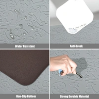 Luxe Home International Kitchen Mat Anti-Fatigue (45x75 cm)β Cushioned Support, Stylish and Durable, Easy to Clean, Non-Slip Bottom β Ideal for Kitchen, Desk, Laundry, Garage - 45x75 cm, Silver