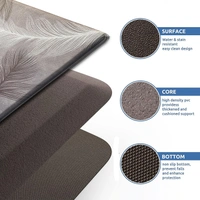 Luxe Home International Kitchen Mat Anti-Fatigue Non-Slip Cushioned Comfort Mat - Geometric Pattern Standing Desk Mat - Waterproof and Easy to Clean for Home and Office - 45x75 cm, feather