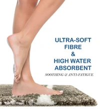 Luxe Home International Riyo Bath Mat, Super Soft Microfibre 1800 Gsm, Non-Slip, Absorbent - Door Mat for Bathroom, Bedroom, Kitchen, Floor - Pack of 1 - 38x58 cm, Taupe