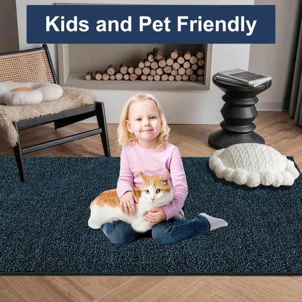 Luxe Home International Ultra Soft Microfiber Area Rug - Non-Slip, Carpet for Living Room, Bedroom, and Home Decor - 6X9, Green