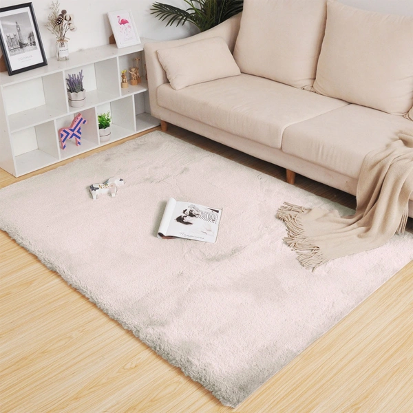 Luxe Home International Rectangular Carpet Super Soft Anti Skid Rabbit Fur (1000 Gsm) Bathroom Mats For Bedroom, Door, Kitchen Floor (4 X 6 Ft, Skin) Pack Of 1 - 4x6 Ft, Skin