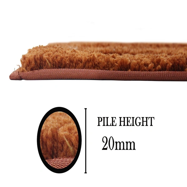 Luxe Home International Luxe Home Bathmat 2500 GSM Microfiber Anti Skid Water Absorbent Machine Washable and Quick Dry Classic Mats for Bathroom, Kitchen, Entrance (Rust, 45cm x 75cm, Pack of 1) - 45x75 cm, Rust