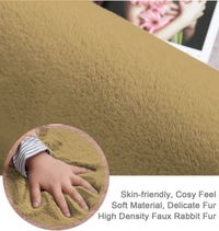 Luxe Home International Rabbit Fur Super Soft Non Slip Floor Carpets for Bedroom, Livingroom - 6X9, Anti Gold
