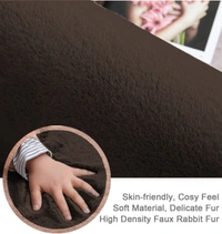 Luxe Home International Ruffle Bath Mat Rabbit Fur 1000 Gsm Bathroom Door Rectangular Foot Mats Anti Skid Water Absorbent Easy Machine Washable Rug For Entrance(40 X 60 Cm,Chocolate,Pack Of 1) - 40x60 cm, Chocolate