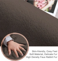 Luxe Home International Rabbit Fur Super Soft Non Slip Floor Carpets for Bedroom, Livingroom - 6X9, Cocoa
