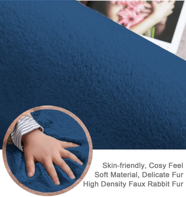 Luxe Home International Ruffle Bath Mat Rabbit Fur 1000 Gsm Bathroom Door Rectangular Foot Mats Anti Skid Water Absorbent Easy Machine Washable Rug For Entrance|Kitchen Floor|45X75 Cm|Teal|Pack Of 1 - 45x75 cm, Teal