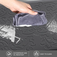 Luxe Home International Anti-Fatigue (45x75 cm) Kitchen Mat β Cushioned Support, Stylish and Durable, Easy to Clean, Non-Slip Bottom β Ideal for Kitchen, Desk, Laundry, Garage - 45x75 cm, Black