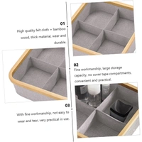 Luxe Home International Storage Box for Clothes, Polyester and Bamboo Frame Foldable Multipurpose Use Kitchen, Bathroom Organizer Boxes Toys, Other Supplies - 30x30 cm, Grey