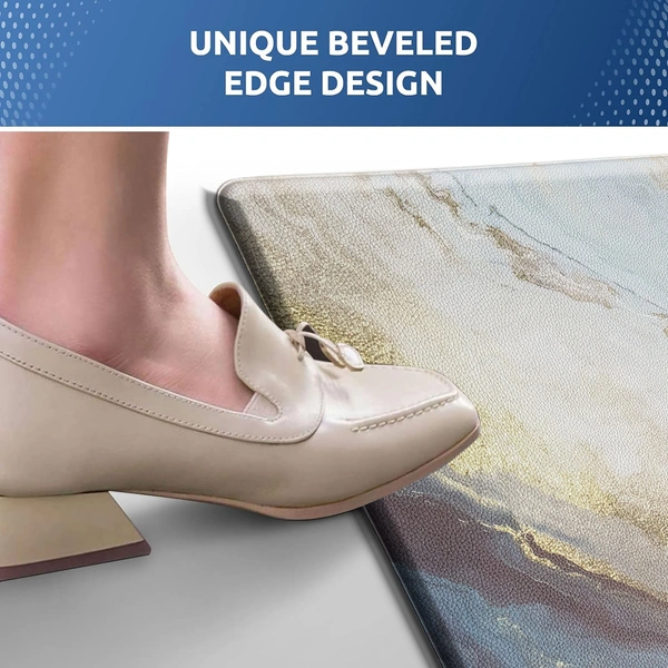 Luxe Home International Kitchen Mat Anti-Fatigue Non-Slip Cushioned Comfort Mat - Geometric Pattern Standing Desk Mat - Waterproof and Easy to Clean for Home and Office - 45x75 cm, Texture