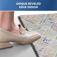 Luxe Home International Anti-Fatigue Kitchen Mat Non-Slip Cushioned Comfort Mat - Geometric Pattern Standing Desk Mat - Waterproof and Easy to Clean for Home and Office - 45x75 cm, Leaf