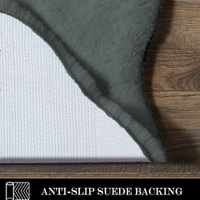 Luxe Home International Super Soft Rabbit Fur Rug - Non-Slip, Super Soft Floor Mat - 135x90 cm Faux Fur Rug for Living Room, Bedroom, Nursery, and Decorative Floor Covering - 90x135 cm, Grey