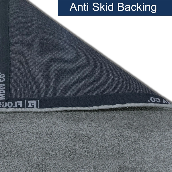 Luxe Home International Ultra Soft Microfiber Area Rug - Non-Slip, Carpet for Living Room, Bedroom, and Home Decor - 6X9, Silver