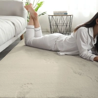 Luxe Home International Ruffle Floor Rug Rabbit Fur 1000 Gsm Living Room Foot Mats Anti Skid Water Absorbent Easy Machine Washable Rectangular Rug For Bedroom|Floor|3 X 5 Ft|Beige|Pack Of 1 - 3x5 Ft, Beige