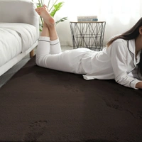 Luxe Home International Rabbit Fur Super Soft Non Slip Floor Carpets for Bedroom, Livingroom - 6X9, Chocolate