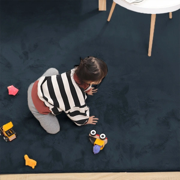 Luxe Home International Rabbit Fur Super Soft Non Slip Floor Carpets for Bedroom, Livingroom - 3x5 Ft, Antra