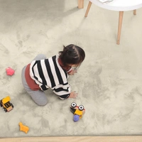 Luxe Home International Ruffle Floor Rug Rabbit Fur 1000 Gsm Living Room Foot Mats Anti Skid Water Absorbent Easy Machine Washable Rectangular Rug For Bedroom|Floor|3 X 5 Ft|Beige|Pack Of 1 - 3x5 Ft, Beige