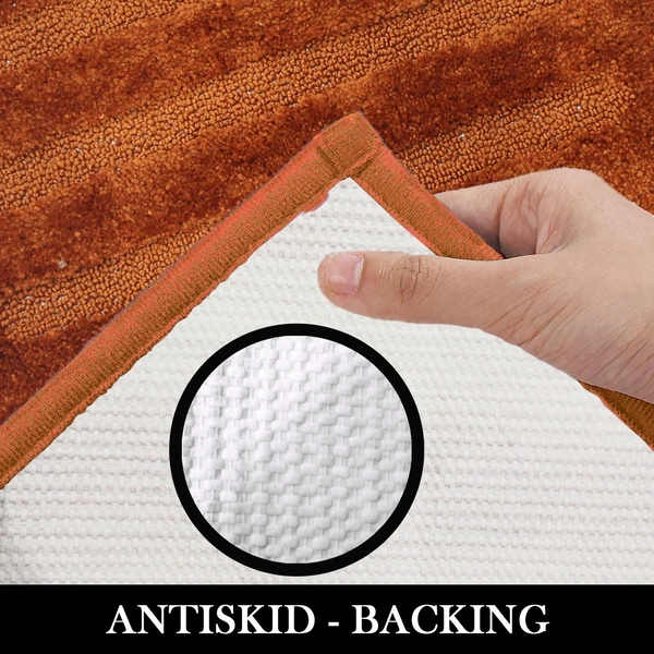 Luxe Home International Luxe Home Bathmat 2500 GSM Microfiber Anti Skid Water Absorbent Machine Washable and Quick Dry Classic Mats for Bathroom, Kitchen, Entrance (Rust, 45cm x 75cm, Pack of 1) - 45x75 cm, Rust