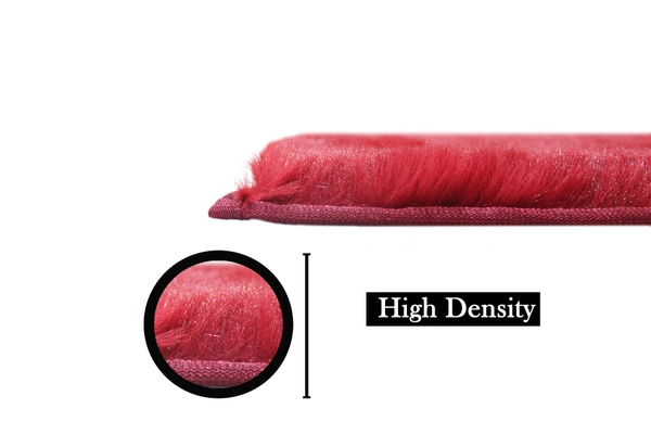 Luxe Home International Ruffle Bath Runner Rabbit Fur 1000 Gsm Bathroom Door Foot Mats Anti Skid Water Absorbent Easy Machine Washable Rug For Entrance|Kitchen Floor|2 X 5 Ft|Maroon|Pack Of 1 - 2x5 Ft, Mahroon