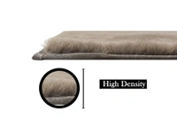 Luxe Home International Ruffle Bath Mat Rabbit Fur 1000 Gsm Bathroom Door Rectangular Foot Mats Anti Skid Water Absorbent Easy Machine Washable Rug For Entrance|Kitchen Floor|45X75 Cm|Taupe|Pack Of 1 - 45x75 cm, Taupe