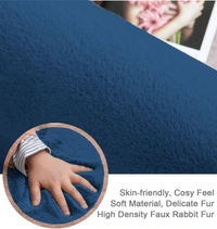 Luxe Home International Rectangular Bath Mat Super Soft Anti Skid Rabbit Fur Mats For Bathroom (40X60 Cm, Teal) Pack Of 1 - 40x60 cm, Teal