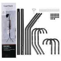 Luxe Home International Coat Rack Hanger Stand with Hooks for Clothes, Bedroom Corner, Living Room, Office (Black) - 170 x 45 x 45 cm, Black