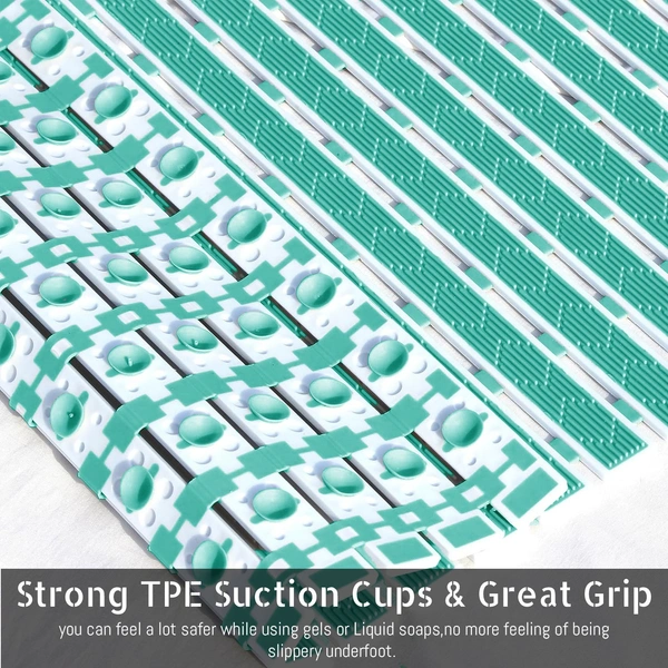 Luxe Home International Shower Mats for Bathroom Anti Slip Non Skid Bathtub Mat - 40x70 cm, Aqua