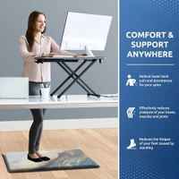 Luxe Home International Kitchen Mat Anti-Fatigue Non-Slip Cushioned Comfort Mat - Geometric Pattern Standing Desk Mat - Waterproof and Easy to Clean for Home and Office - 45x75 cm, Texture