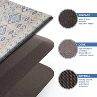 Luxe Home International Kitchen Mat Anti-Fatigue Non-Slip Cushioned Comfort Mat - Geometric Pattern Standing Desk Mat - Waterproof and Easy to Clean for Home and Office - 51x99 cm, Multi