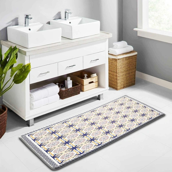 Luxe Home International Anti-Fatigue Kitchen Mat Non-Slip Cushioned Comfort Mat - Geometric Pattern Standing Desk Mat - Waterproof and Easy to Clean for Home and Office - 51x99 cm, Patcrn